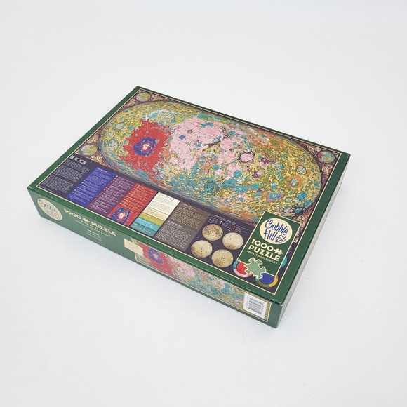 Cobble Hill 1000 Piece Puzzle Moon Map Geography - Picture 1 of 9